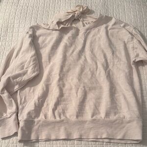 Cream colored Sweatshirt with Bow Detail